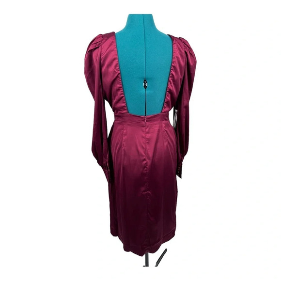 Area Star Ria Satin Open back dress in Deep Red NWOT - Picture 6 of 9